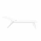 Reclining Outdoor Lounger with Aluminum and Textilene Wheels - Jewel Viadurini