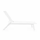 Reclining Outdoor Lounger with Aluminum and Textilene Wheels - Jewel Viadurini
