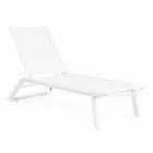 Reclining Outdoor Lounger with Aluminum and Textilene Wheels - Jewel Viadurini