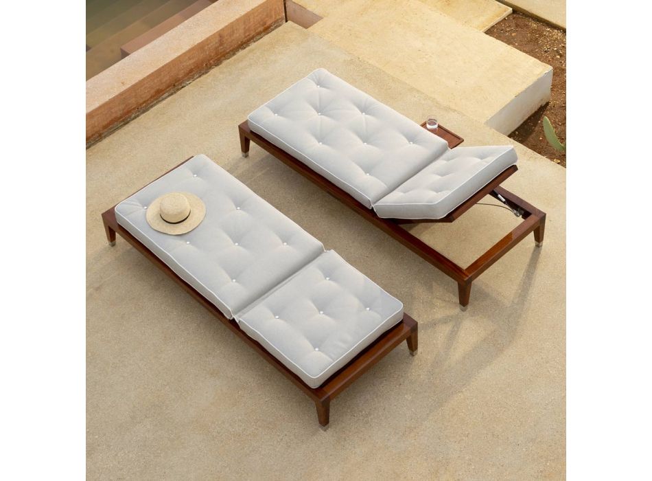 1 or 2 seater garden lounger with cushion Made in Italy - Balin Viadurini