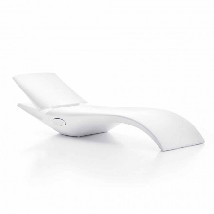 Design Chaise Longue Garden Lounger in White Plastic - Zoe by Mayyour Viadurini