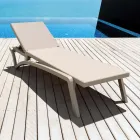 Polypropylene and Colored Textilene Stackable Garden Sunbed - Artelia Viadurini