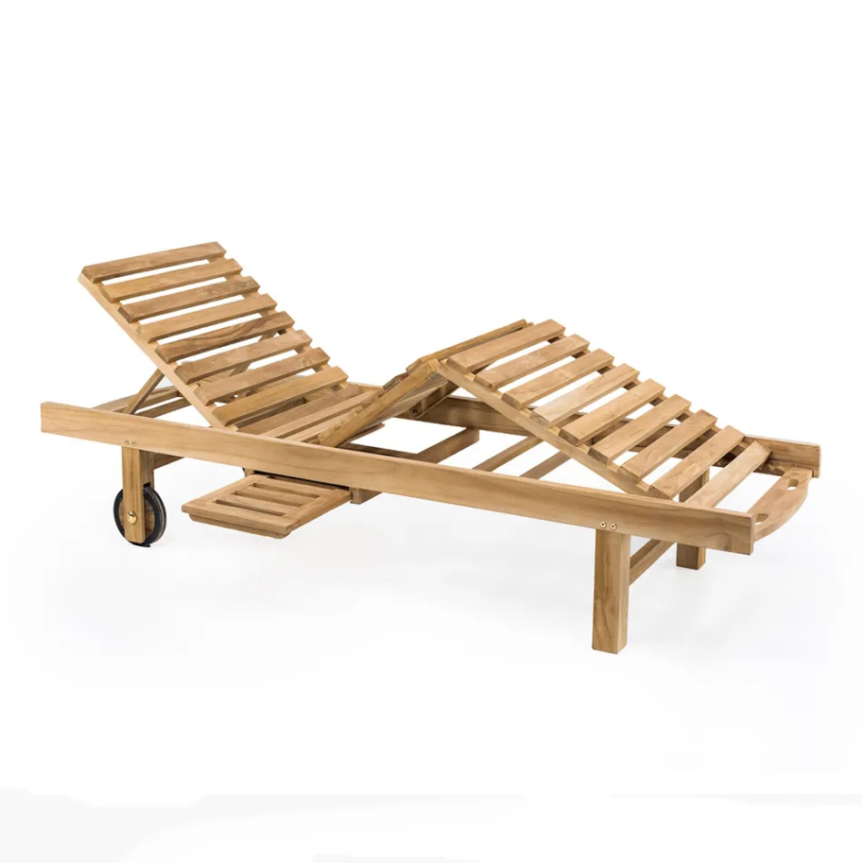 Garden daybed in natural teak wood - Yggdrasil Viadurini