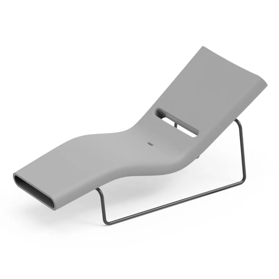 Garden Lounger in Polyethylene of Different Colors with Metal Support - Bollo Viadurini
