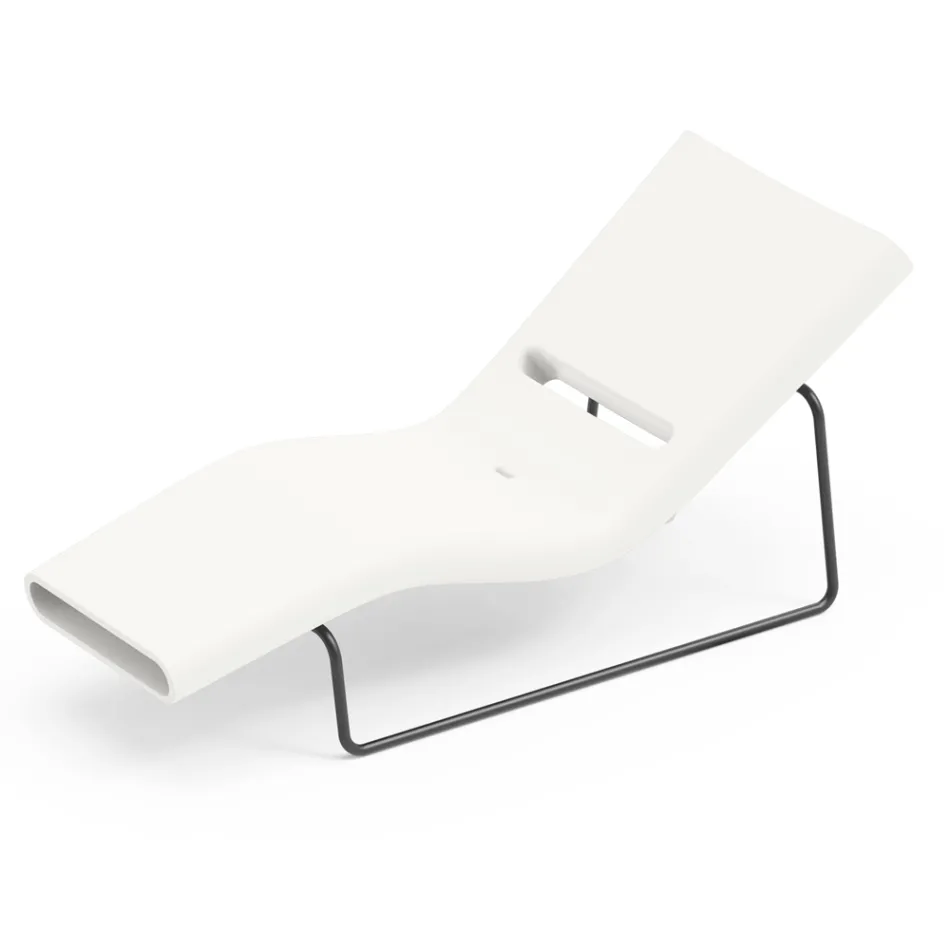 Garden lounger in polyethylene of different colors with metal support - Bollo Viadurini
