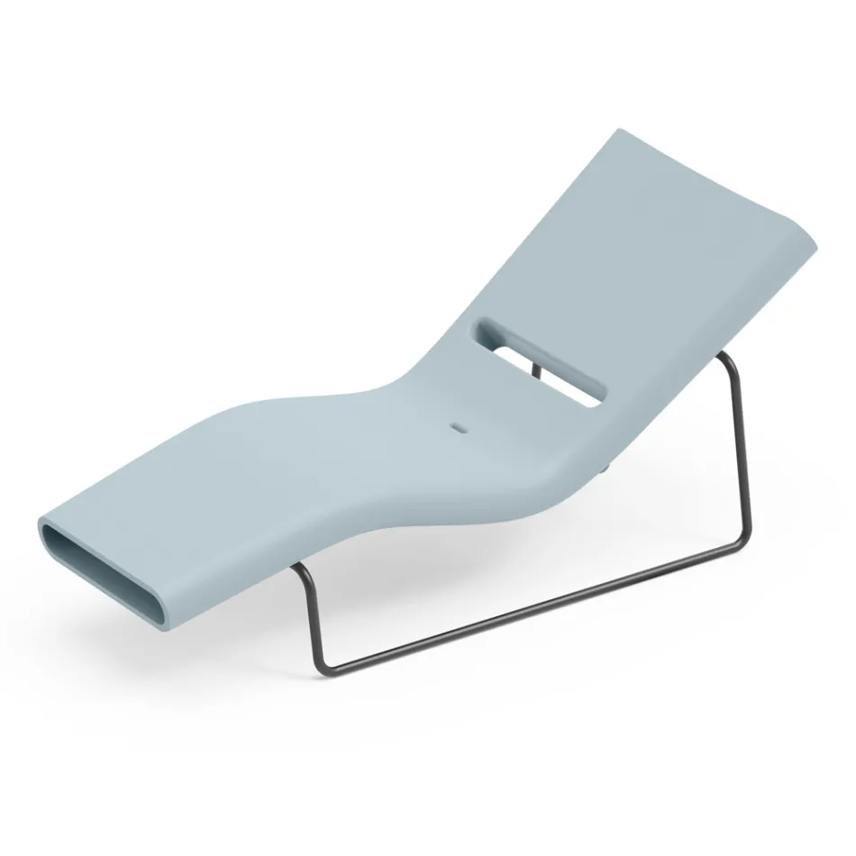Garden lounger in polyethylene of different colors with metal support - Bollo Viadurini