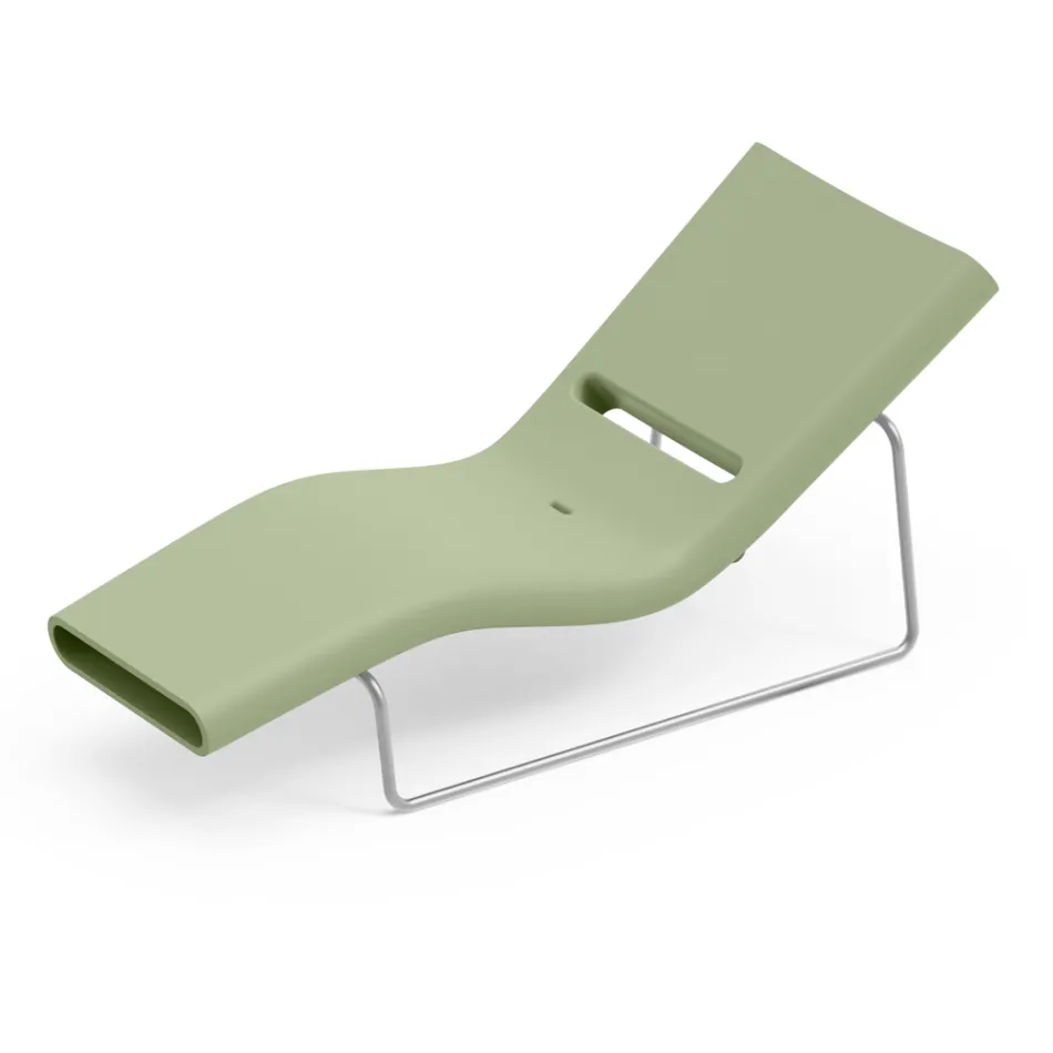 Garden Lounger in Polyethylene of Different Colors with Metal Support - Bollo Viadurini