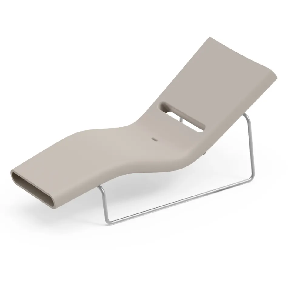 Garden lounger in polyethylene of different colors with metal support - Bollo Viadurini