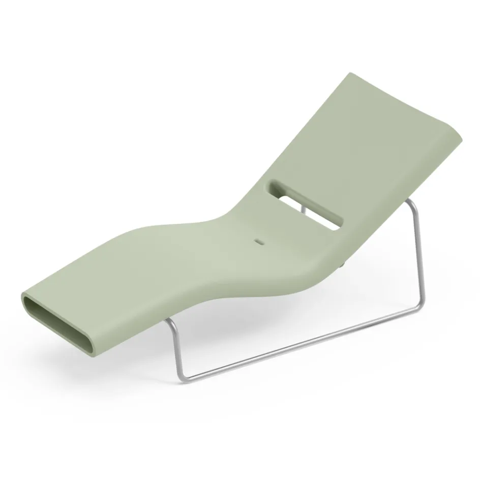 Garden Lounger in Polyethylene of Different Colors with Metal Support - Bollo Viadurini