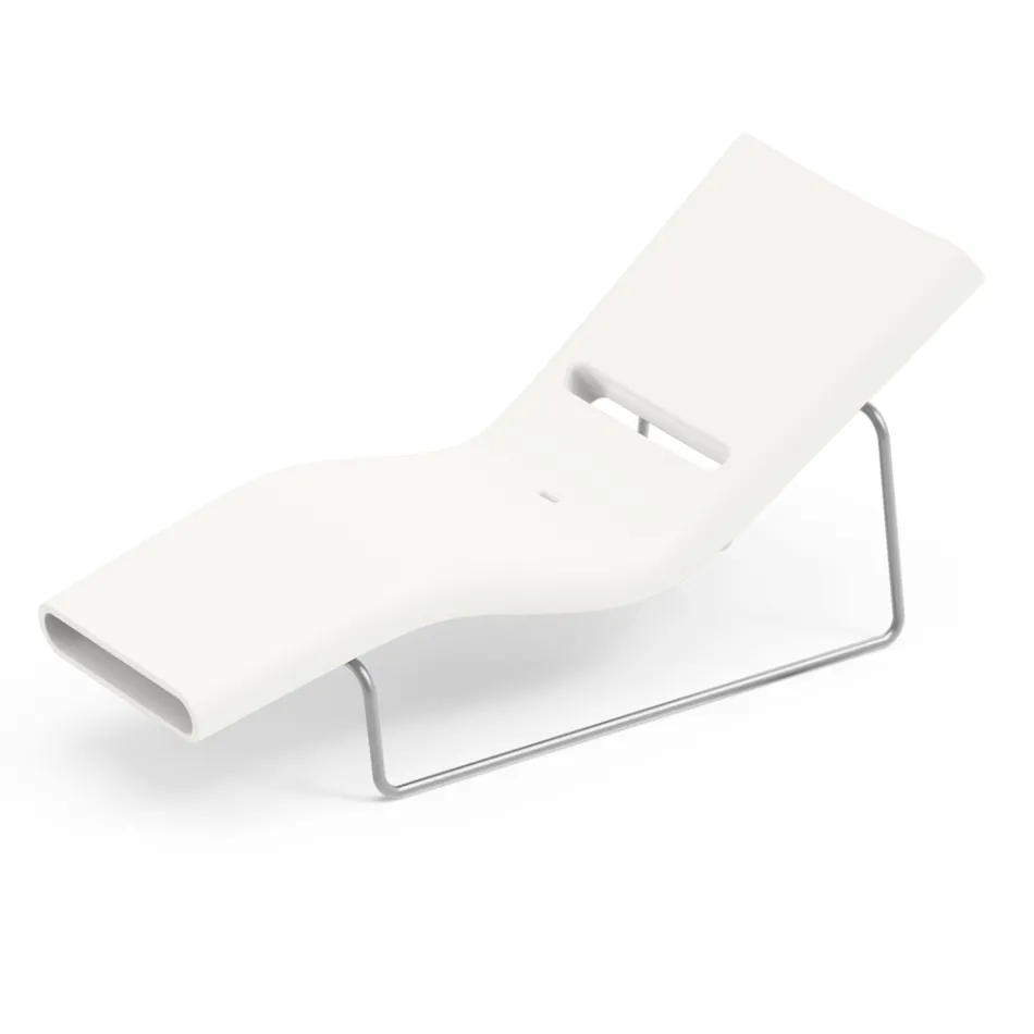 Garden Lounger in Polyethylene of Different Colors with Metal Support - Bollo Viadurini