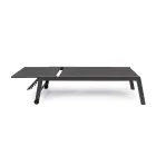 Modern Garden Sunbed in Aluminum with Wheels for Outdoors - Franz Viadurini