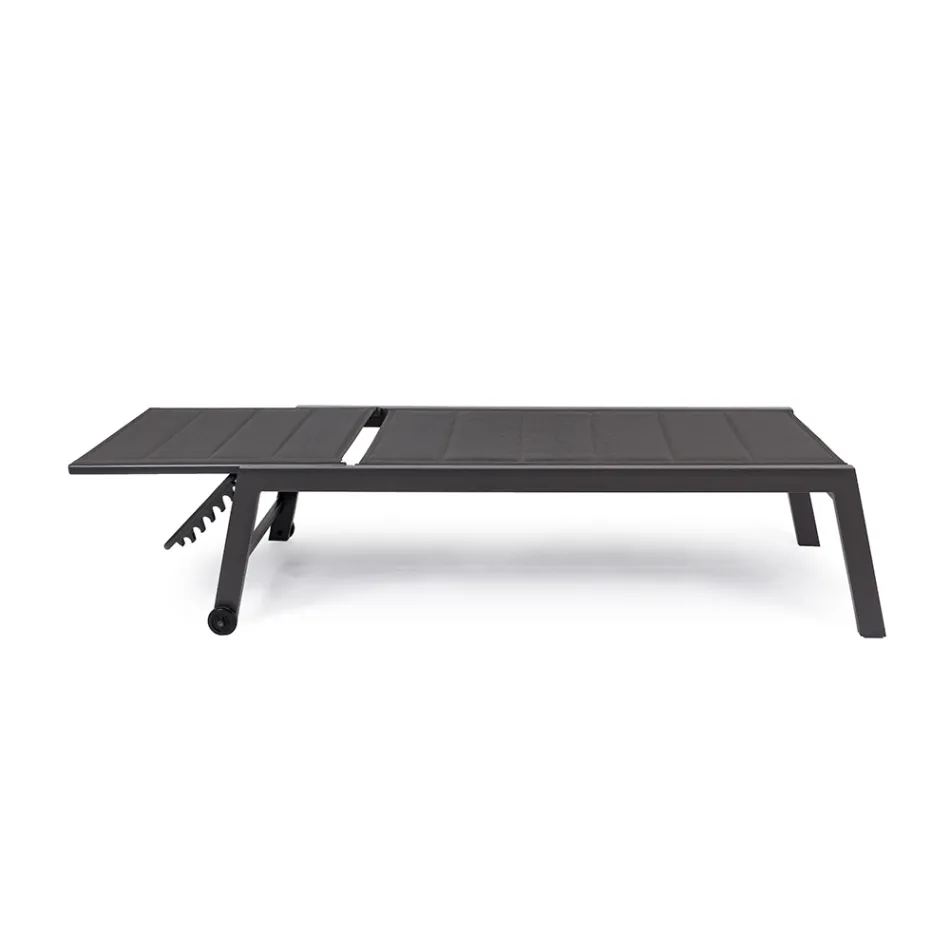 Modern Garden Sunbed in Aluminum with Wheels for Outdoors - Franz Viadurini