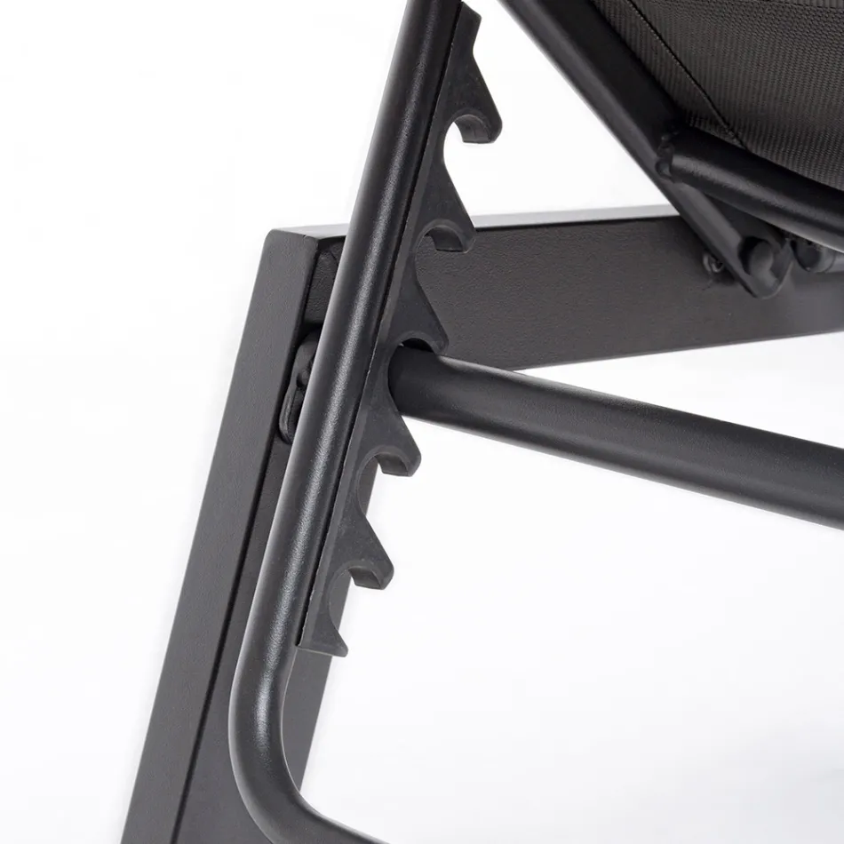 Modern Garden Sunbed in Aluminum with Wheels for Outdoors - Franz Viadurini