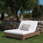 Single or Double Outdoor Sun Lounger in Luxury Synthetic Rattan - Yves Viadurini