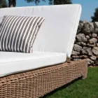 Single or Double Outdoor Sun Lounger in Luxury Synthetic Rattan - Yves Viadurini