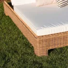 Single or Double Outdoor Sun Lounger in Luxury Synthetic Rattan - Yves Viadurini