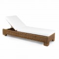 Single or Double Outdoor Sun Lounger in Luxury Synthetic Rattan - Yves