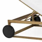 Garden Sun Lounger in Aluminum, Wheels and Reclining Backrest - Julie Viadurini