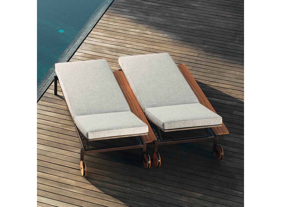 Casilda Talenti design upholstered sunbed with wheels