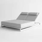 Outdoor Double Sunbed in Aluminum and Canvas - Gioacchino Viadurini