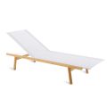 Adjustable Outdoor Sunbed in Teak and Textilene Made in Italy - Liberato