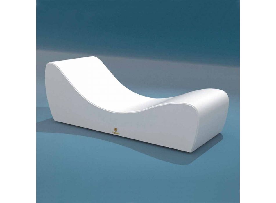 Cot relax Wave Trona white nautical imitation leather made in Italy Viadurini