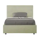 120x200 cm Bed with Rectangle Headboard in Microfiber Made in Italy - Brina Viadurini