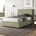 120x200 cm Bed with Rectangle Headboard in Microfiber Made in Italy - Brina