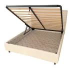 160x200 cm Bed with Headboard Decorated with Vertical Lines Made in Italy - Pattini Viadurini