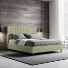 160x200 cm Microfiber Bed with Symmetrical Vertical Lines Made in Italy - Glove Viadurini