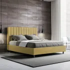 160x200 cm Microfiber Bed with Symmetrical Vertical Lines Made in Italy - Glove Viadurini