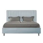 160x200 cm Microfiber Bed with Symmetrical Vertical Lines Made in Italy - Glove Viadurini