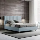 160x200 cm Microfiber Bed with Symmetrical Vertical Lines Made in Italy - Glove Viadurini