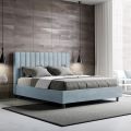 160x200 cm Microfiber Bed with Symmetrical Vertical Lines Made in Italy - Glove