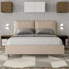 160x200 cm Bed with Headboard and Faux Leather Cushions Made in Italy - Olympics Viadurini