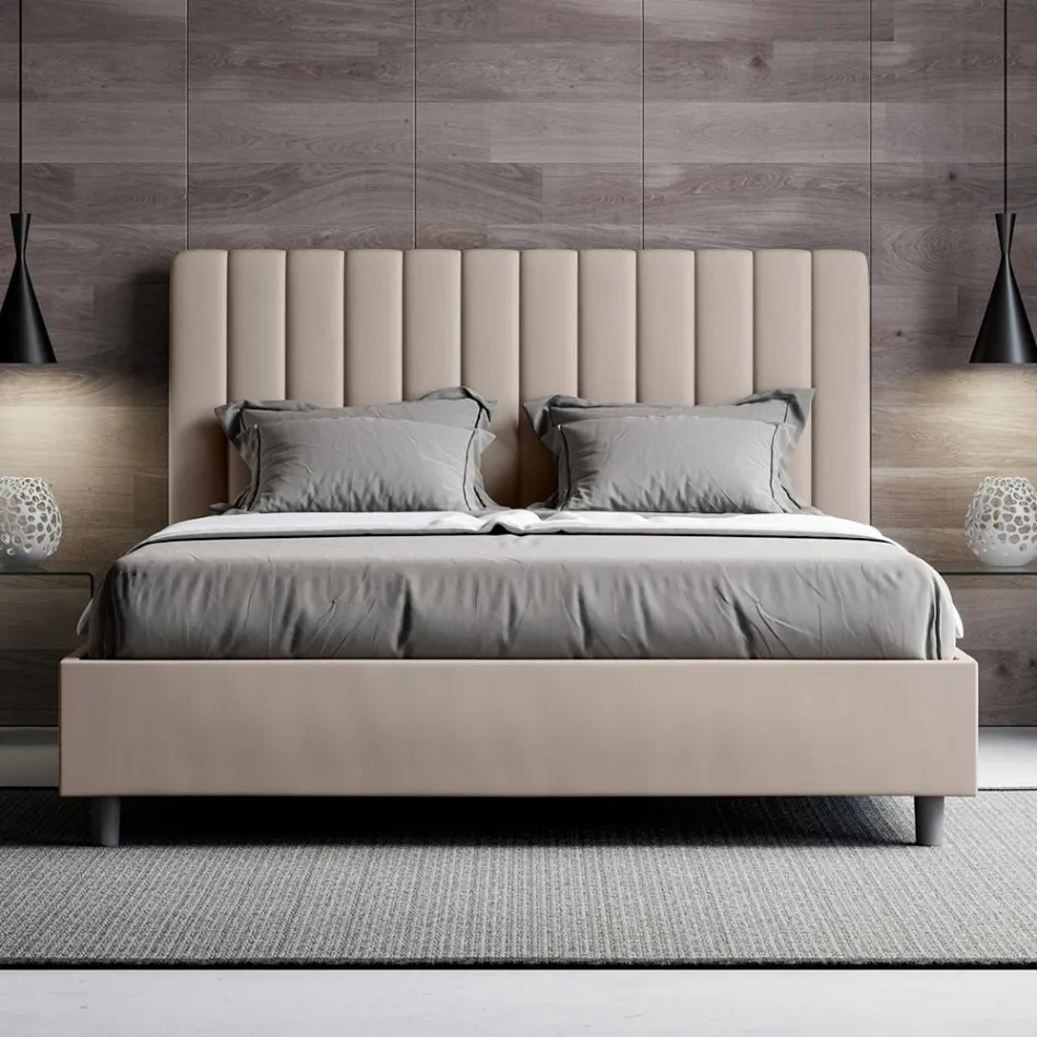 160x200 cm Bed Headboard with Symmetrical Vertical Lines Made in Italy - Guanto Viadurini