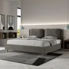 180x200 cm Bed Headboard with Microfiber Cushions Made in Italy - Olympics Viadurini