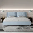 190x200 cm Bed Headboard with Microfiber Cushions Made in Italy - Olympics Viadurini