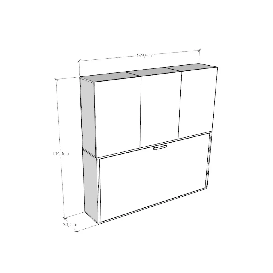Single Murphy Bed in Different Compositions - Collaborative Viadurini