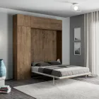 Queen Size Bed with Vertical Foldaway with Column and Wall Unit - Magicompare Viadurini