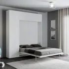 Queen Size Bed with Vertical Foldaway with Column and Wall Unit - Magicompare Viadurini