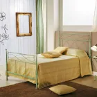 Single bed and a half Gabriella green iron beaten copper Viadurini