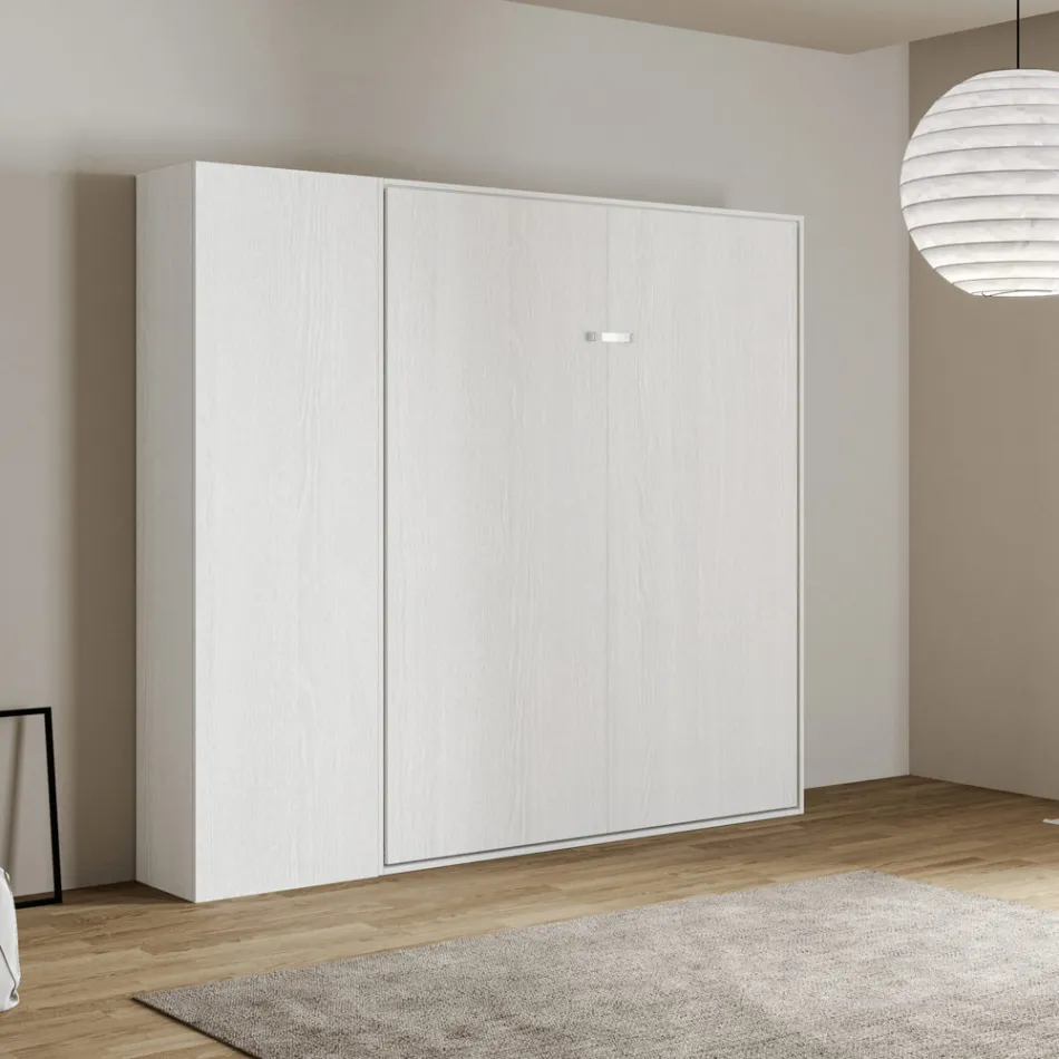 Vertical Foldaway French Bed with Column - Magicompare Viadurini