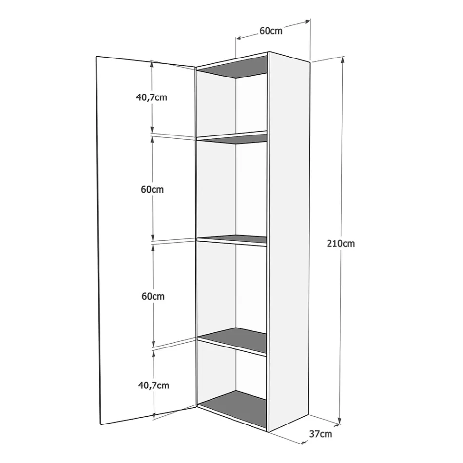 Vertical Foldaway French Bed with Wall Unit and Column - Magicompare Viadurini