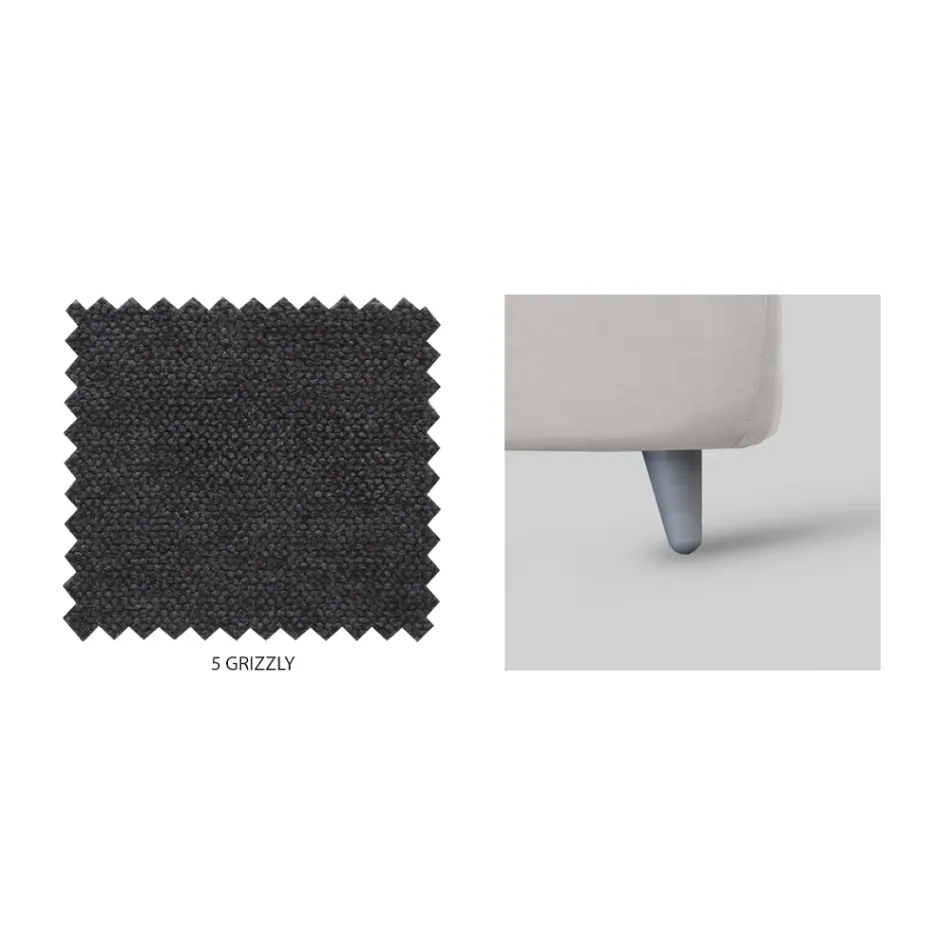 Single Bed with Fabric Headboard Made in Italy - Fiuto Viadurini