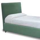 Single Bed with Fabric Headboard Made in Italy - Fiuto Viadurini