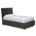 Small-Double Bed with Fabric Headboard Made in Italy - Fiuto