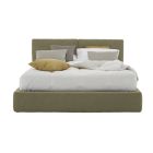 Upholstered Double Bed with Box in Eco-leather Fabric Made in Italy - Desert Viadurini