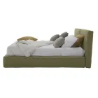 Upholstered Double Bed with Box in Eco-leather Fabric Made in Italy - Desert Viadurini