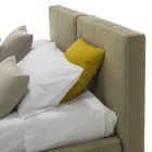 Upholstered Double Bed with Box in Eco-leather Fabric Made in Italy - Desert Viadurini